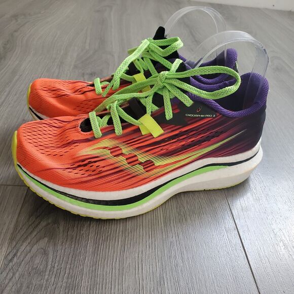 Saucony Endorphin Pro 2 Women's 9 VisiPro Orange Purple Running Athletic